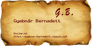 Gyebnár Bernadett névjegykártya